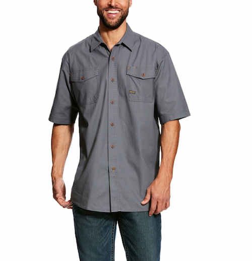 10025392 | Ariat Men’s Rebar Made Tough Steel Short Sleeve Work Shirt ...