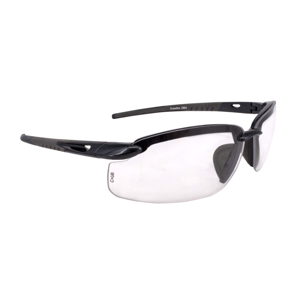 Crossfire ES5 Safety Glasses - Crystal Brown Frame, Polarized Brown Lens, Half Frame Style