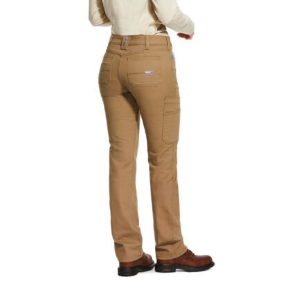 ARIAT Women's FR Stretch DuraLight Canvas Stackable Straight Leg Pant - Image 5