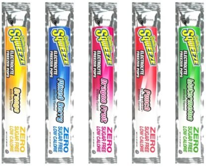 Sqwincher 3 Ounce Assorted Flavor Sqweeze ZERO Sugar Free/Calorie Free *150 Pops*